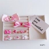 宠物发夹粉粉系蝴蝶结发夹约克夏碎毛BB夹马尔济斯青蛙夹比熊头饰