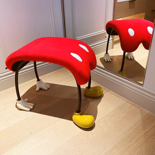 下腰米奇凳潮牌家居卡通座椅化妆凳换鞋凳店铺装饰凳子梳妆凳摆件