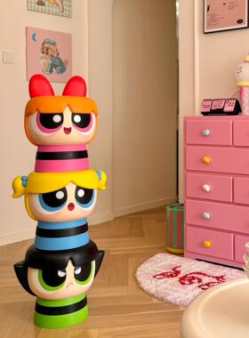 【现货玻璃钢贴纸优质版】飞天小女警客厅电视柜沙发旁边落地摆件