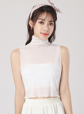 嘉梵米春秋半高领网纱女假领子