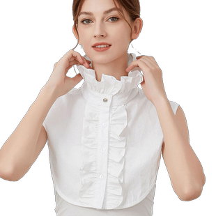 荷叶边假领子女士打底衬衫花边装配饰春夏白色调节带假领搭配开衫