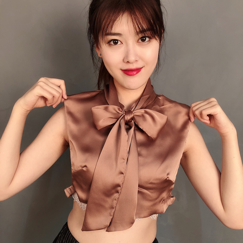 色丁打结衬衣领配饰假领子女 衬衫假领子女百搭假领春夏季配毛衣