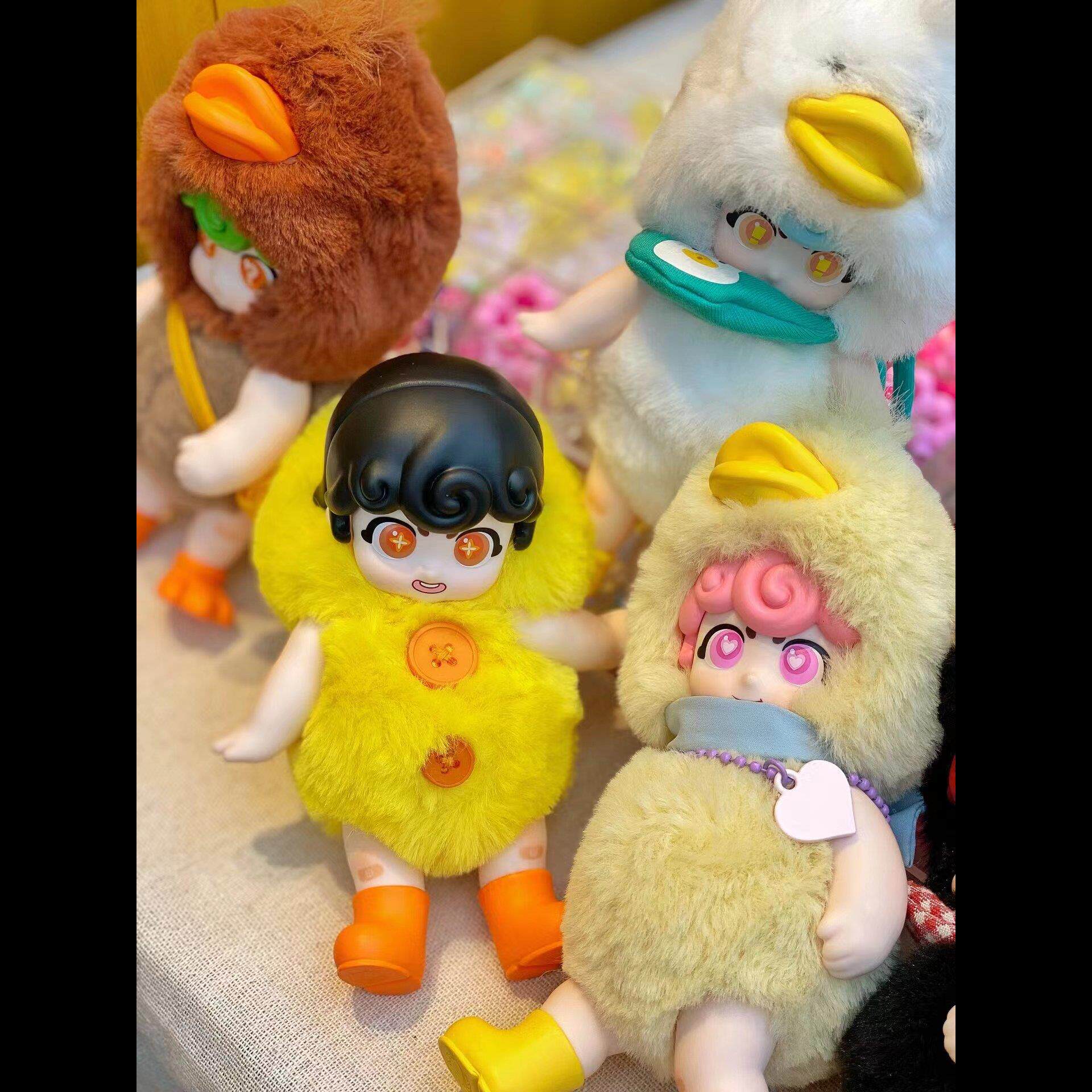 正版元气柚稚园鸭鸭毛绒盲盒dudu可动玩偶手办可爱公仔摆件女礼物