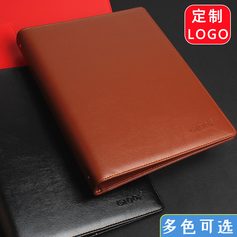 资料夹外壳黑色可打孔活页夹册子软皮质乐谱图册夹子本画册收纳定制