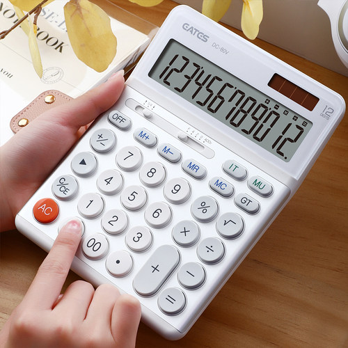 【新品】可关机真人发音语音计算器双电源太阳能商务财务学生会计