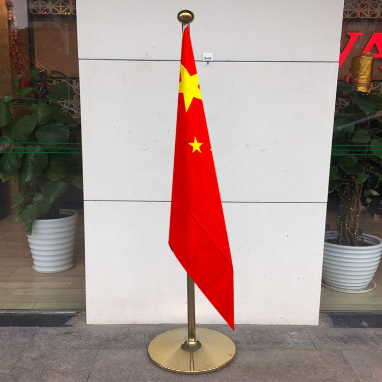 高档立式红旗杆落地国旗室内旗杆会议党旗国旗不锈钢收缩2.6米