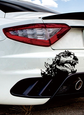 哥斯拉酷炫贴纸汽车车门改装贴画创意拉风潮帖恐龙霸王龙头像车贴