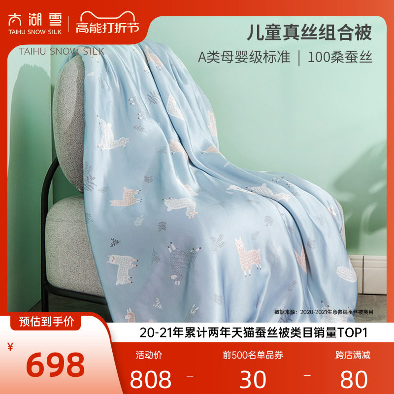 太湖雪儿童真丝夏凉被100%桑蚕丝空调被 A类丝滑凉感盖毯薄款被子