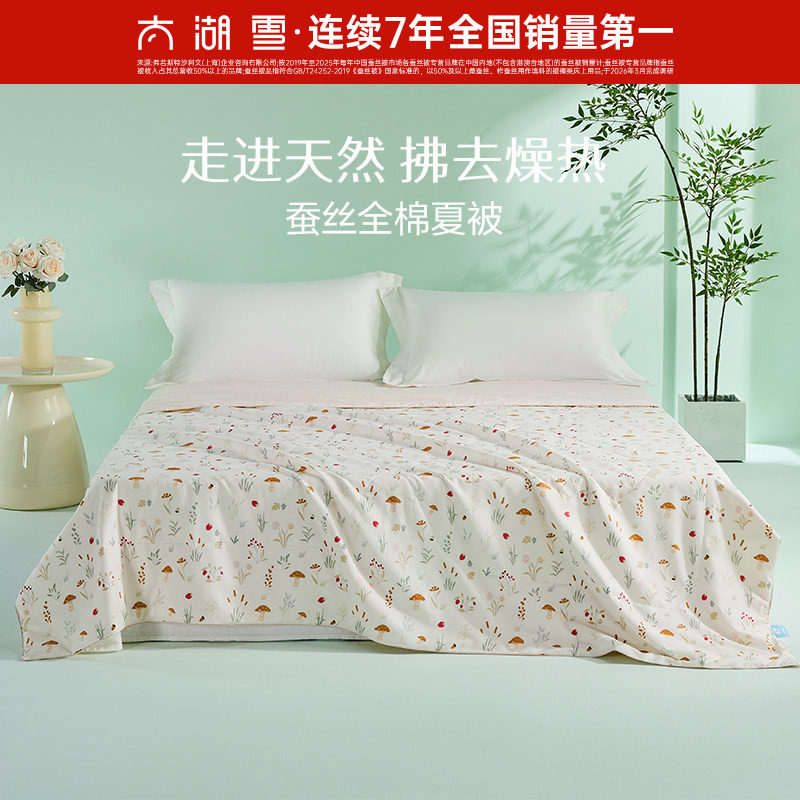 太湖雪100%蚕丝A类抗菌夏凉被空调被夏季单双人纯棉全棉