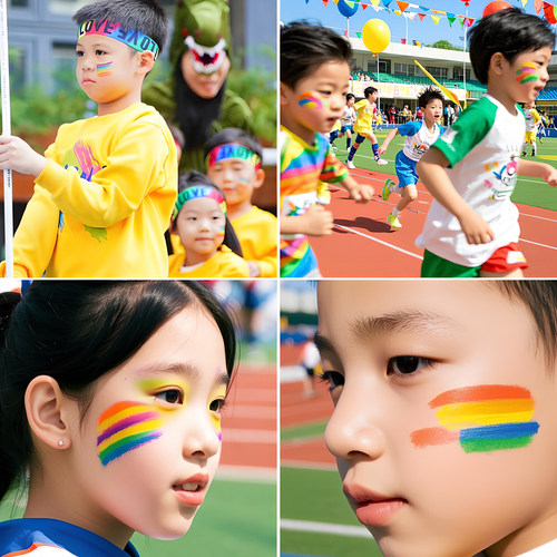 运动会入场创意道具儿童彩虹印章
