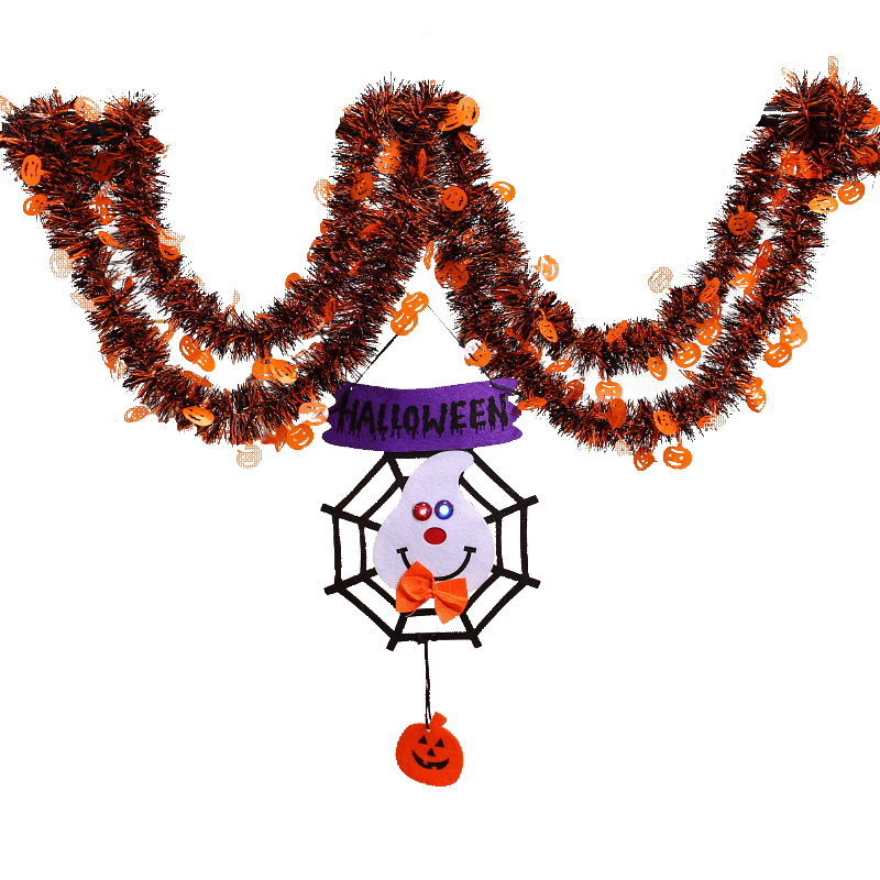 万圣节南瓜蜘蛛彩条装饰挂件