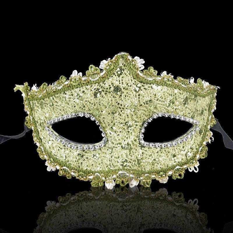 仕彩万圣节面具半脸女化妆舞会公主皮革金粉面具Cosplay成人男女