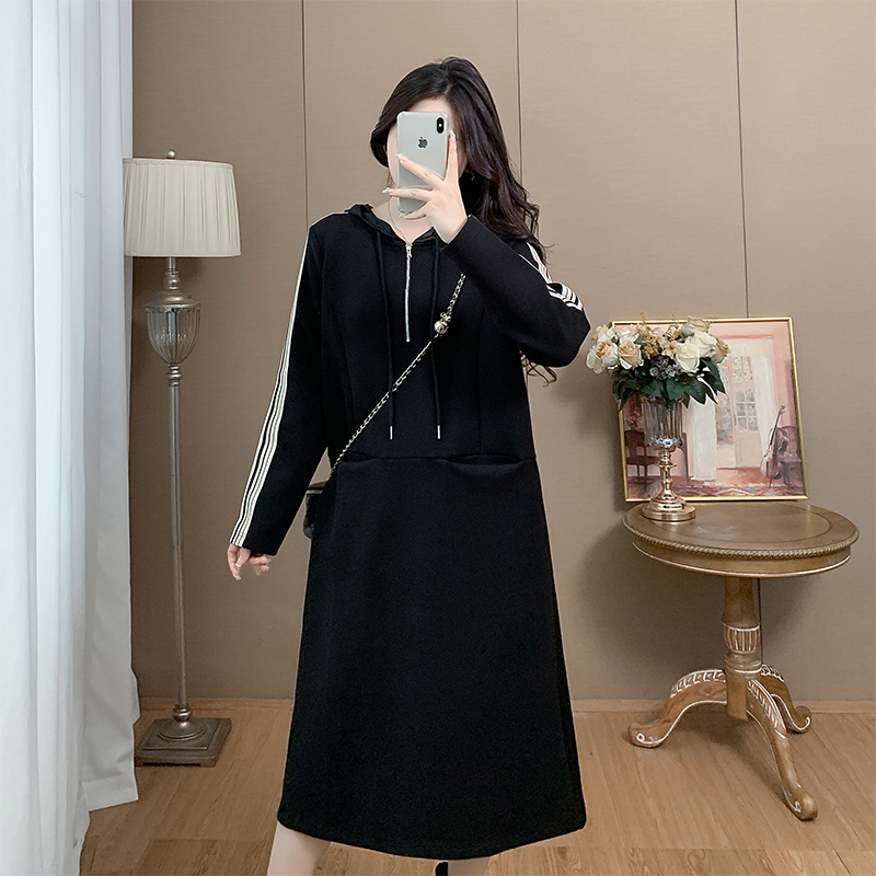 2025新秋冬大码连衣裙宽松卫衣裙