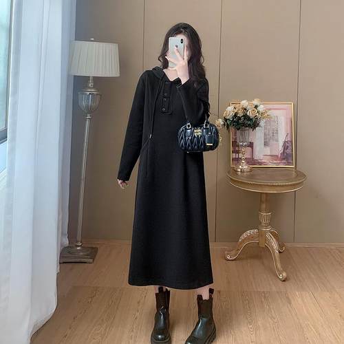 大码宽松显瘦遮肚子连衣裙卫衣裙