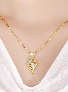 精美锁骨链女真金色沙金项链吊坠