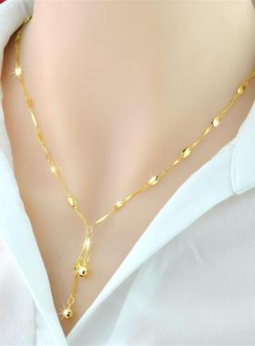 时尚彩金沙金项链女高贵久不掉色
