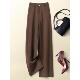 裤 直筒阔腿裤 女春季 微弹垂坠显瘦气质通勤长裤 新款 摩卡棕高腰西装