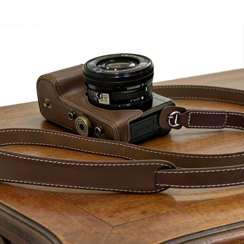 相机背带复古微单挂绳垫肩肩带皮革带适用于索尼富士尼康莱卡单反