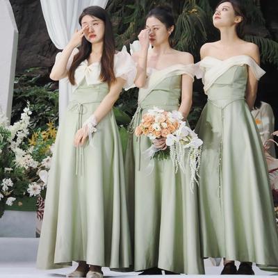 森系伴娘服新款夏季绿色仙气简约小众婚礼姐妹裙女高级感平时可穿