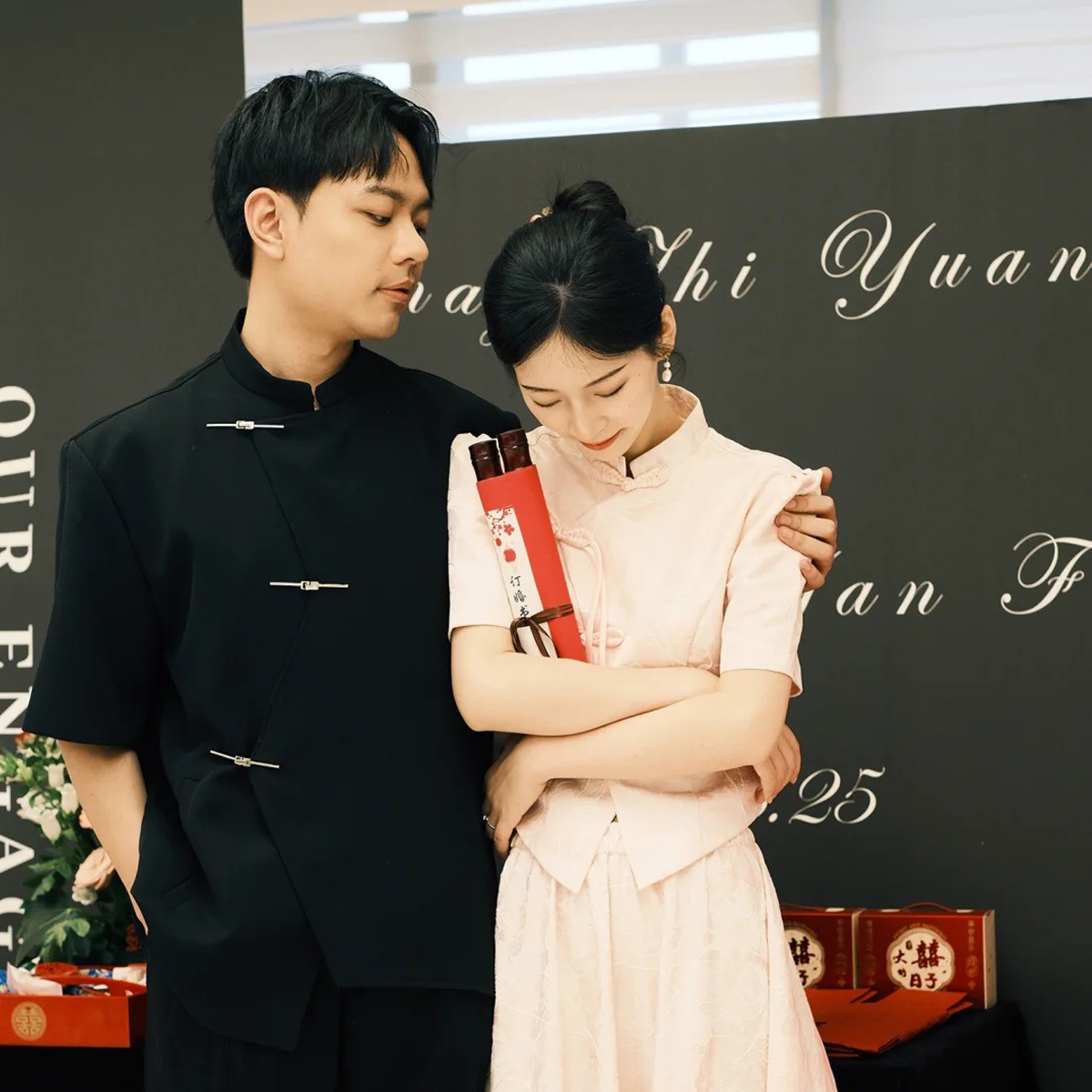欢喜橙【藏海】男士订婚休闲短袖衬衫冰丝夏季飞机扣国风衬衣外套
