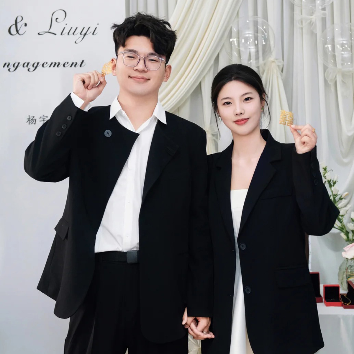 欢喜橙【砚州】男士结婚西服套装休闲圆领垫肩西装外套痞帅高级感