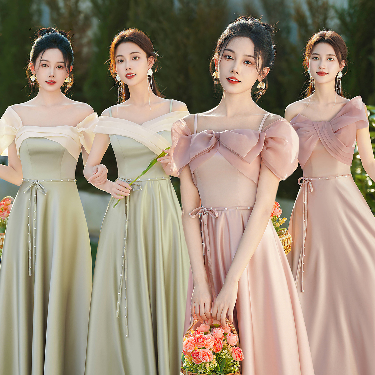 伴娘服2025年大码高级感姐妹团礼服平时可穿女毕业连衣裙显瘦夏季