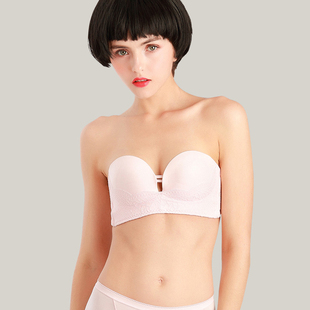 G歌瑞森官方旗舰店芍药无肩带女内衣无钢圈文胸聚拢抹胸不掉文胸