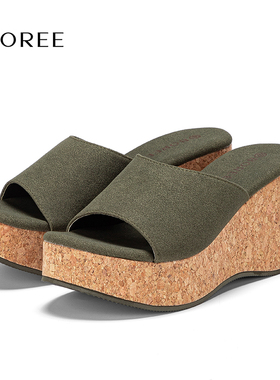 宝人坡跟人字拖个性时尚高跟厚底外穿高级感凉拖鞋女款高级感新款