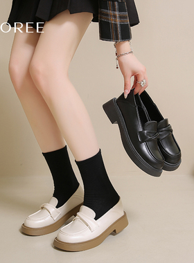 乐福鞋女2025新款夏软底白色小皮鞋女士平底单鞋职业女鞋面试鞋子