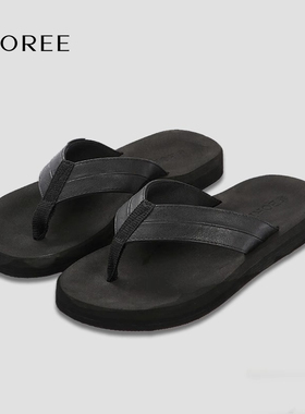 宝人拖鞋人字拖防滑皮质外穿夹脚沙滩石墨烯抗菌凉拖鞋男舒适透气