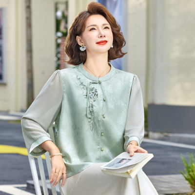 中老年人新款女春夏洋气小衫上衣