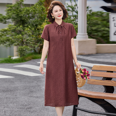 大码洋气连衣裙中老年女妈妈裙子