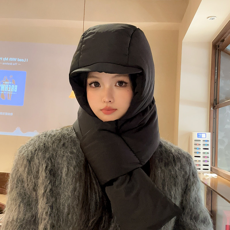 冬天防寒保暖羽绒帽子围巾一体女骑车护耳雷锋帽男秋冬季防风包头,服饰配件/皮带/帽子/围巾,帽子,淘宝优惠券,粉丝福利购,淘宝优惠卷