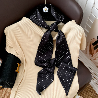 惟嫒春夏仿真丝长领巾丝滑柔软