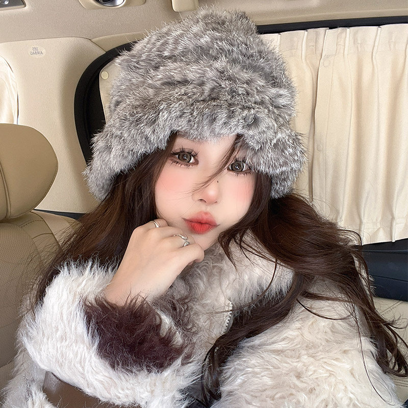 兔毛帽子女秋冬季加厚保暖防寒毛线帽显脸小皮草护耳毛绒渔夫帽子,服饰配件/皮带/帽子/围巾,帽子,淘宝优惠券,粉丝福利购,淘宝优惠卷