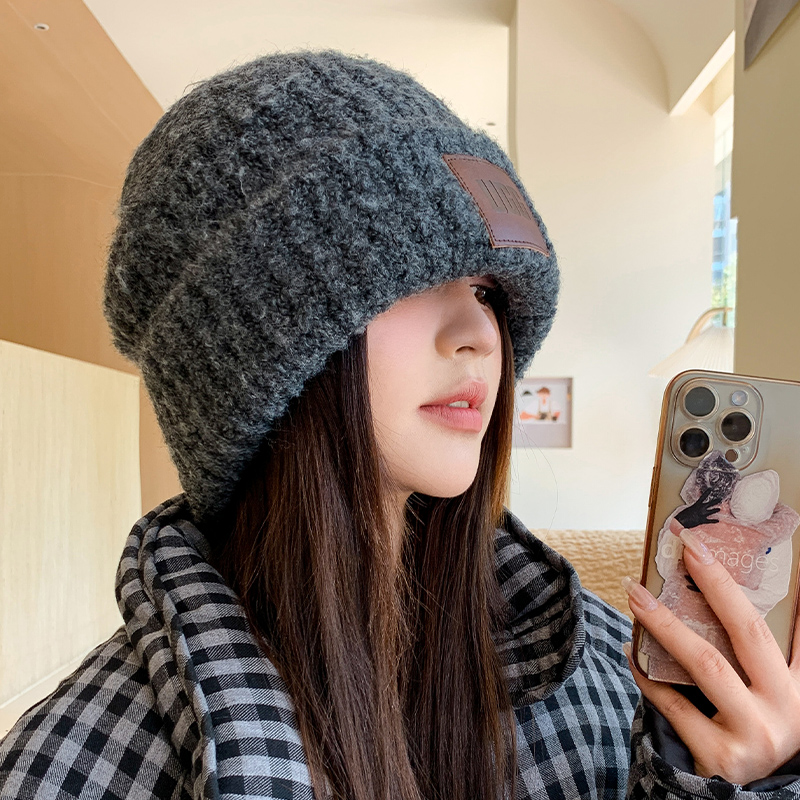 加厚毛绒针织帽子女秋冬季保暖护耳毛线帽大头围显脸小百搭冷帽男