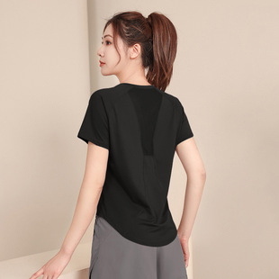 夏季薄款户外运动套装女健身宽松显瘦瑜伽服短袖弹力速干衣跑步服