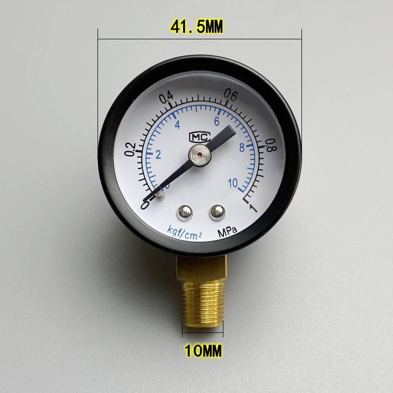 Y40普通弹簧管压力表真空气压表水压表气动表0-10KG 1/8PT螺纹