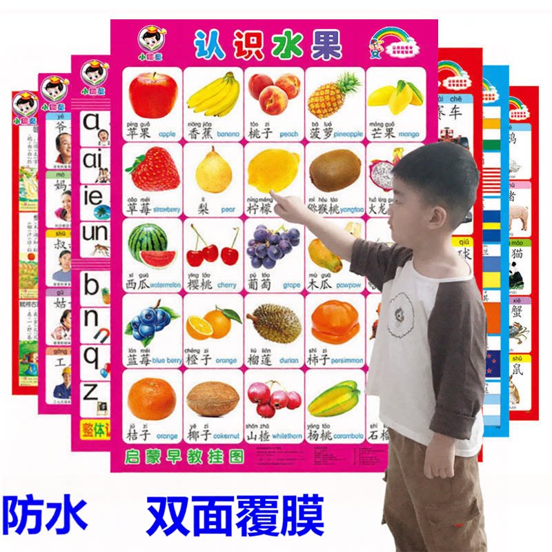 宝宝无声挂图婴儿童无声早教识字认识拼音字母表墙贴幼儿启蒙玩具