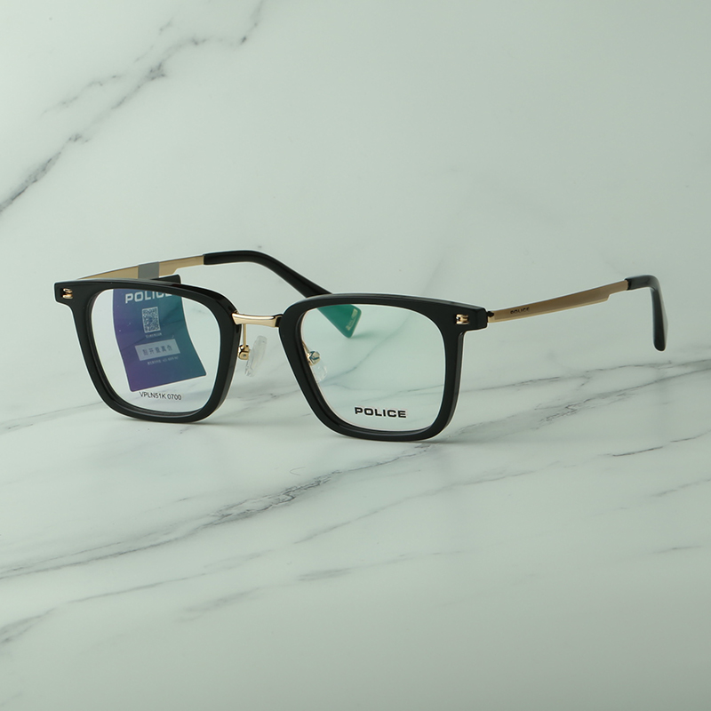 POLICE眼镜大框方形黑色素颜眼镜架遮脸男近视护目镜女VPLN51K潮