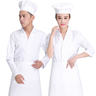 幼儿园食堂人员厨师工作服女长袖工装厚款餐饮厨房厨师服短袖夏季