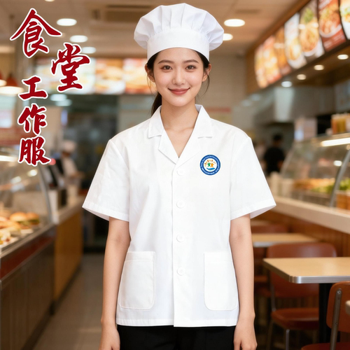 幼儿园食堂厨师工作服夏季短袖
