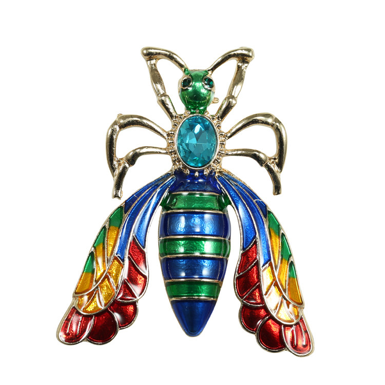 欧美日韩新款彩色甲虫时尚设计珐琅彩气质胸花大衣滴釉胸针配饰女