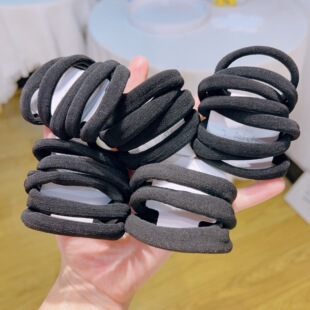 基础实用高弹力黑色头绳扎头发无接缝网红时尚发绳马尾毛巾发圈女