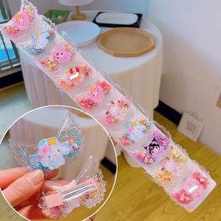 卡通流沙翅膀紫色库洛米发夹小女孩可爱发卡压夹刘海碎发侧边卡子