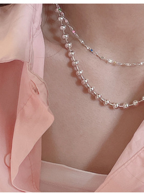 S925纯银圆珠链锁骨链