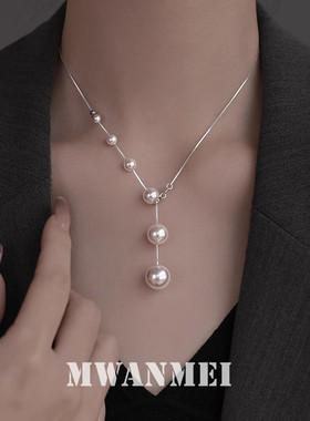 施家长款破碎都市原创珍珠项链