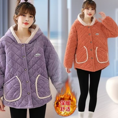 连帽小个子棉袄保暖防寒厚棉服女