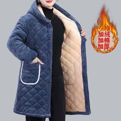 冬季加绒加厚棉衣外套罩衣女棉服