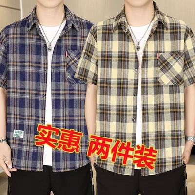 2025年新款夏季男士纯棉短袖衬衫